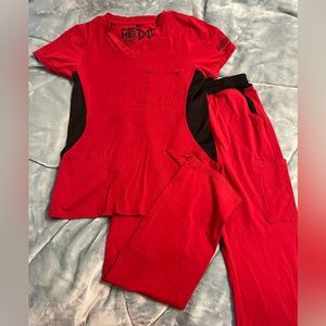 Deep Red Benefit Medical Helix Scrubs